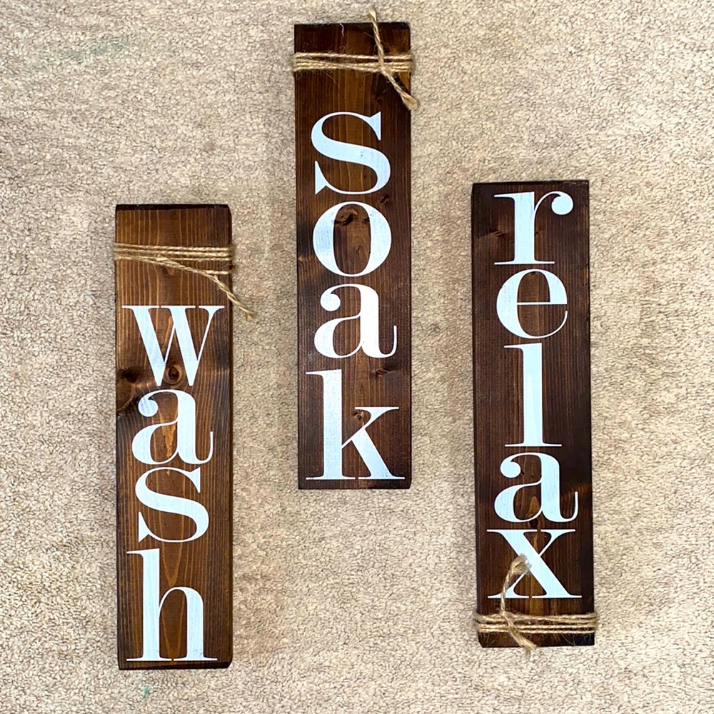 Rustic Bathroom Signs